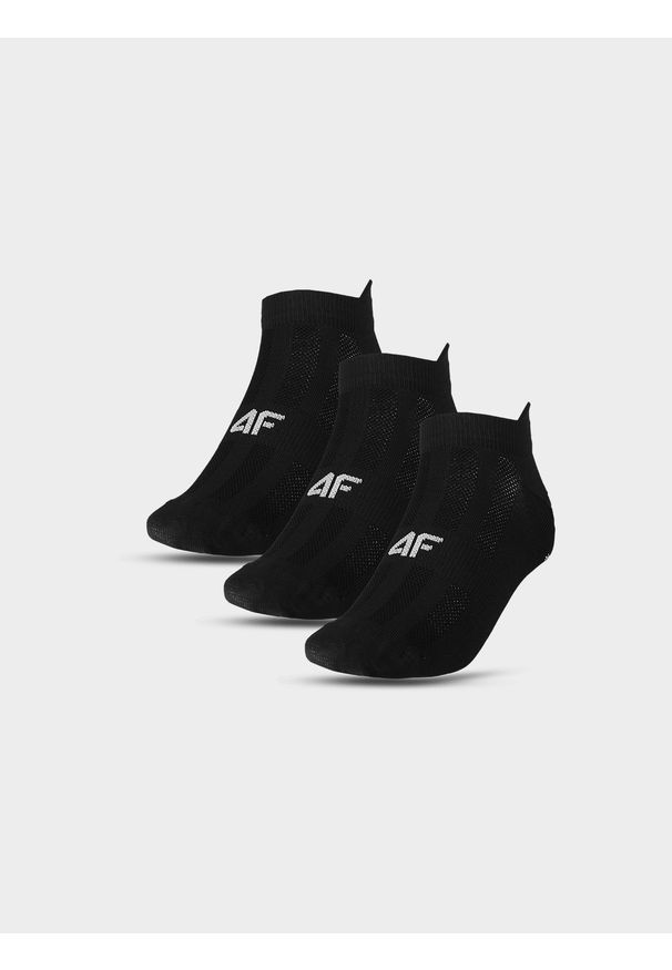 4f - 4F Skarpetki treningowe przed kostkę (3-pack) męskie - czarne 39-42. Kolor: czarny. Materiał: syntetyk, włókno, elastan, materiał. Wzór: jednolity. Sport: fitness, kolarstwo