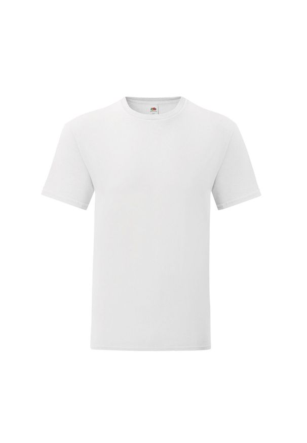 FRUIT OF THE LOOM - Koszulka Unisex Dla Dorosłych Z Dekoltem W Serek. Typ kołnierza: dekolt w serek. Kolor: biały. Sport: turystyka piesza