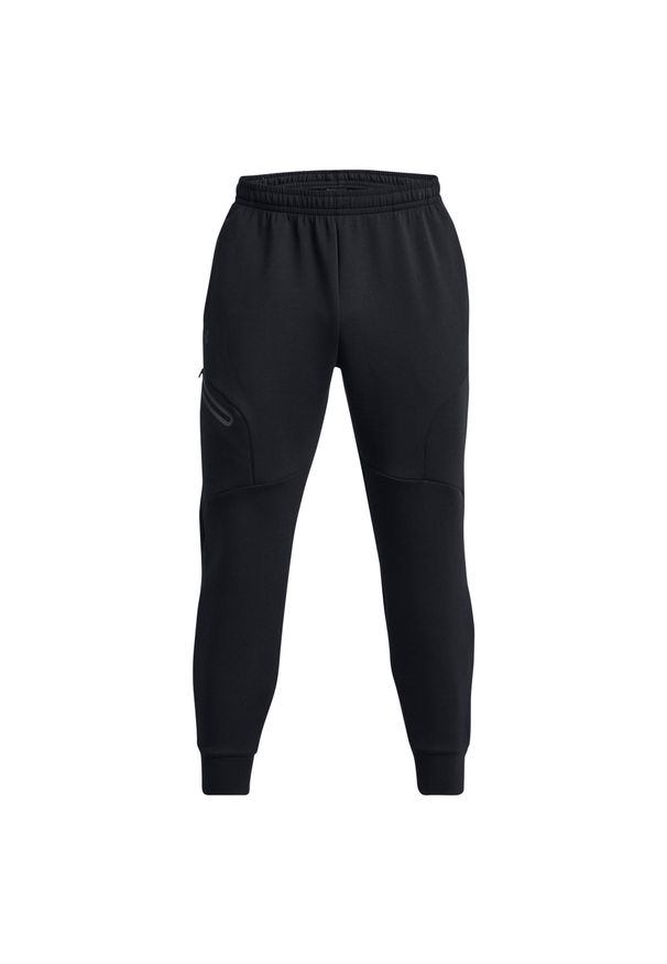 Spodnie Joggery Under Armour Unstoppable Flc Damskie. Kolor: czarny. Materiał: materiał, syntetyk, bawełna. Sport: bieganie