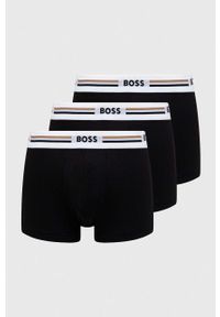 BOSS bokserki 3-pack męskie kolor czarny. Kolor: czarny. Materiał: materiał, wiskoza
