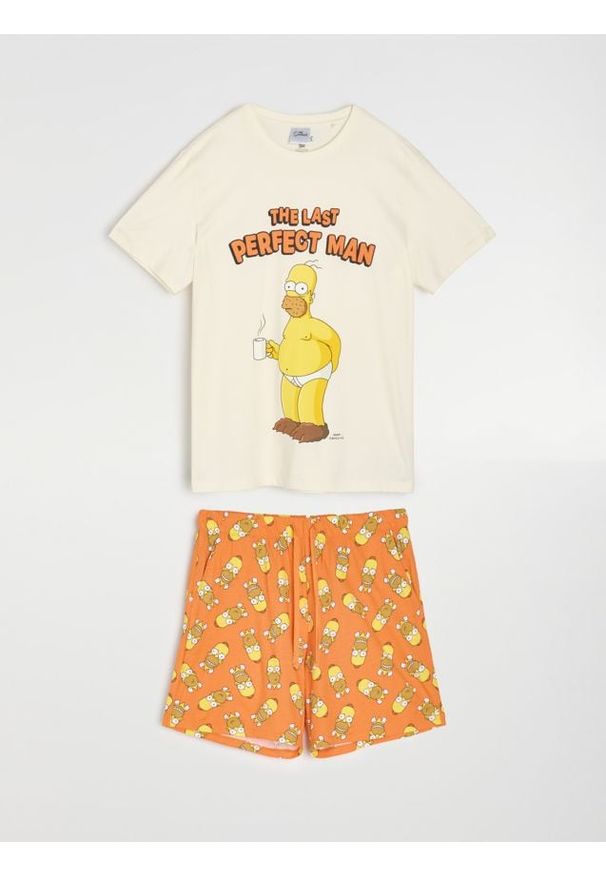 Sinsay - Bawełniana piżama dwuczęściowa The Simpson - wielobarwny. Materiał: bawełna