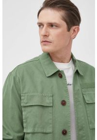 Marc O'Polo kurtka męska kolor zielony przejściowa. Okazja: na co dzień. Typ kołnierza: polo. Kolor: zielony. Materiał: bawełna, materiał, włókno. Wzór: gładki. Styl: casual #5