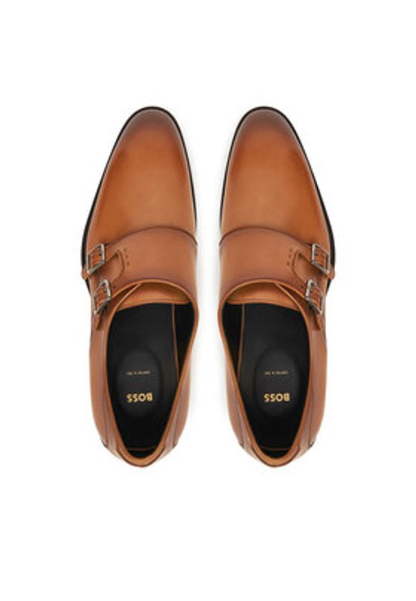 BOSS Półbuty Rill 50536617 Brązowy. Kolor: brązowy. Materiał: skóra