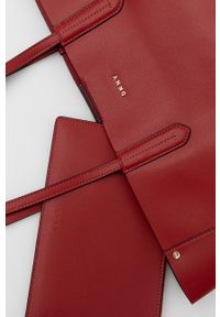 DKNY - Dkny Torebka skórzana kolor czerwony. Kolor: czerwony. Materiał: skórzane. Rodzaj torebki: na ramię #4