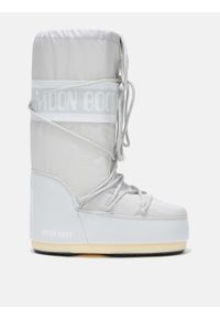 Moon Boot ICON NYLON BOOTS Śniegowce damskie. Wysokość cholewki: przed kolano. Zapięcie: sznurówki. Kolor: szary. Materiał: nylon. Szerokość cholewki: normalna. Sezon: zima. Styl: elegancki #1
