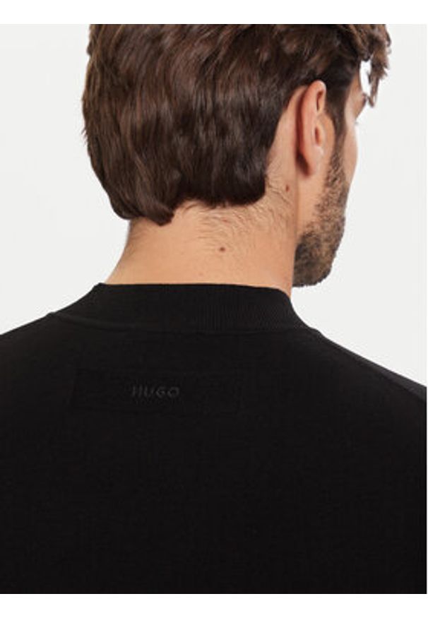 Hugo - HUGO Sweter San Marc 50546856 Czarny Slim Fit. Kolor: czarny. Materiał: wiskoza
