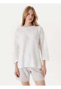 United Colors of Benetton - United Colors Of Benetton Sweter 115GD10CT Biały Boxy Fit. Kolor: biały. Materiał: bawełna #1