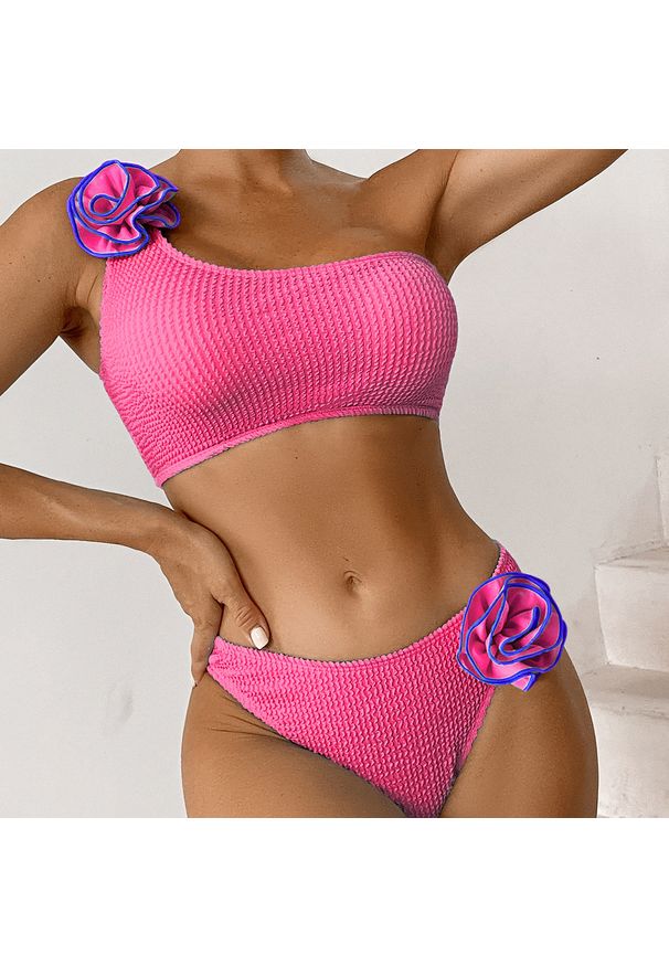 Intica - Kostium kąpielowy bikini z kwiatowym wzorem na lato Inna. Kolor: czerwony. Materiał: materiał. Wzór: kwiaty