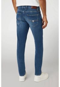 Guess - GUESS Niebieskie męskie spodnie jeansowe Finnley, Rozmiar 30/34. Kolor: niebieski. Wzór: aplikacja. Styl: klasyczny
