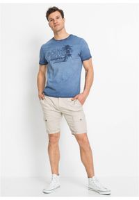 bonprix - T-shirt z efektem wytarcia, z czystej bawełny organicznej. Kolor: niebieski. Materiał: bawełna. Wzór: nadruk. Sezon: lato #3
