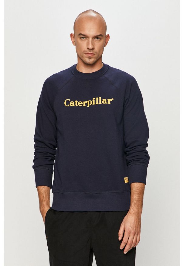 CATerpillar - Caterpillar - Bluza bawełniana. Okazja: na co dzień. Typ kołnierza: bez kaptura. Kolor: niebieski. Materiał: bawełna. Długość rękawa: raglanowy rękaw. Wzór: nadruk. Styl: casual