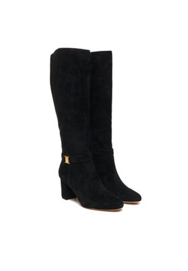 Lauren Ralph Lauren - LAUREN RALPH LAUREN Kozaki Kellie 802967843001 Czarny. Kolor: czarny. Materiał: zamsz, skóra