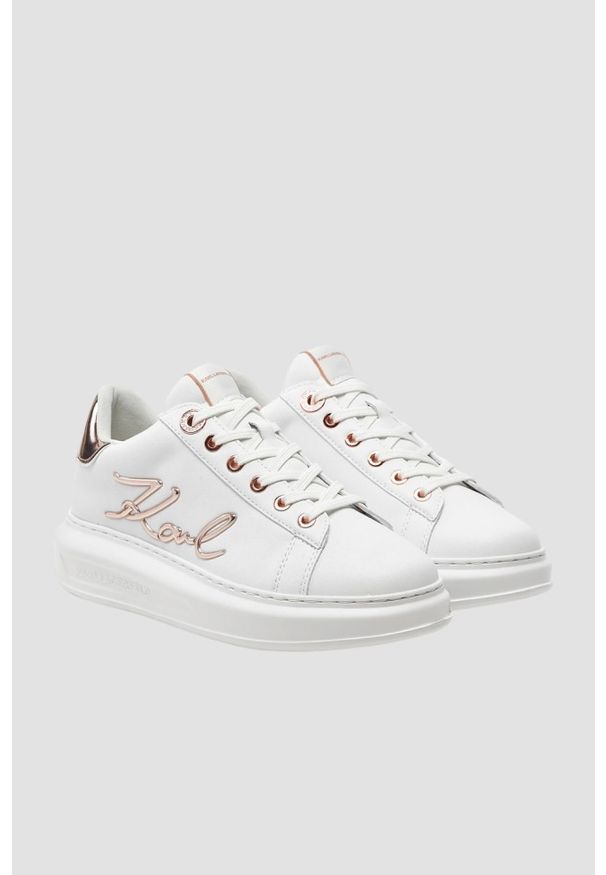 Karl Lagerfeld - KARL LAGERFELD Białe sneakersy damskie KAPRI Signia, Rozmiar 38. Okazja: na co dzień. Kolor: biały