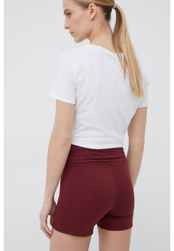 adidas TERREX szorty sportowe Multi damskie kolor bordowy gładkie high waist. Okazja: na plażę. Stan: podwyższony. Kolor: czerwony. Materiał: skóra, materiał. Wzór: gładki. Styl: sportowy