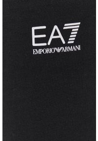 EA7 Emporio Armani Spodnie damskie kolor czarny gładkie. Kolor: czarny. Materiał: dzianina. Wzór: gładki