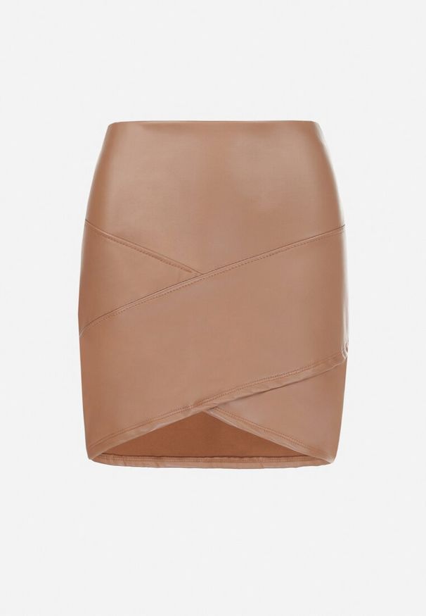 Born2be - Beżowa Spódnica Dopasowana z Imitacji Skóry Ceni. Okazja: na co dzień. Kolor: beżowy. Materiał: skóra. Styl: casual, elegancki