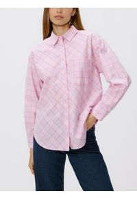 Reserved - Bawełniana koszula w kratkę - różowy. Kolor: różowy. Materiał: bawełna. Wzór: kratka #1