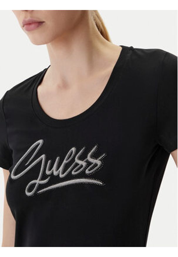 Guess T-Shirt W6RI24 J1314 Czarny Regular Fit. Kolor: czarny. Materiał: bawełna