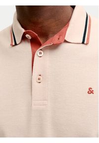 Jack & Jones Polo Paulos 12136668 Pomarańczowy jasny Regular Fit. Typ kołnierza: polo. Kolor: pomarańczowy. Materiał: bawełna #4