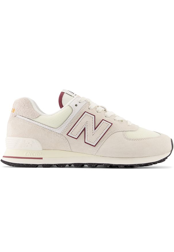 Buty unisex New Balance U574OP2 – beżowe. Okazja: na co dzień. Kolor: beżowy. Materiał: guma, syntetyk, zamsz, materiał, skóra. Szerokość cholewki: normalna. Model: New Balance 574