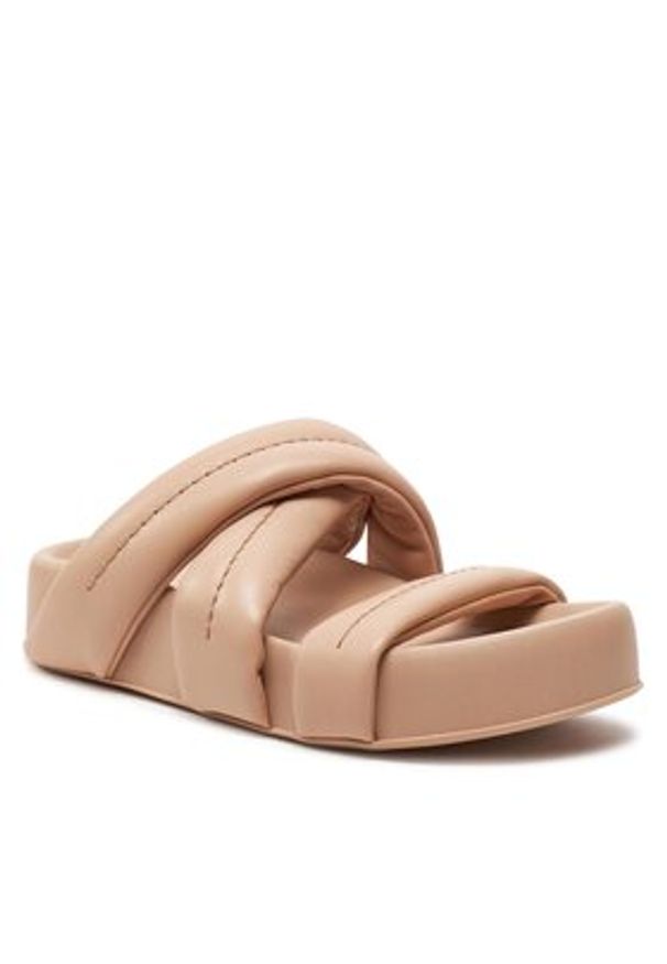 AGL Klapki Jane D685001PGSOFTY0551 Beżowy. Kolor: beżowy. Materiał: skóra