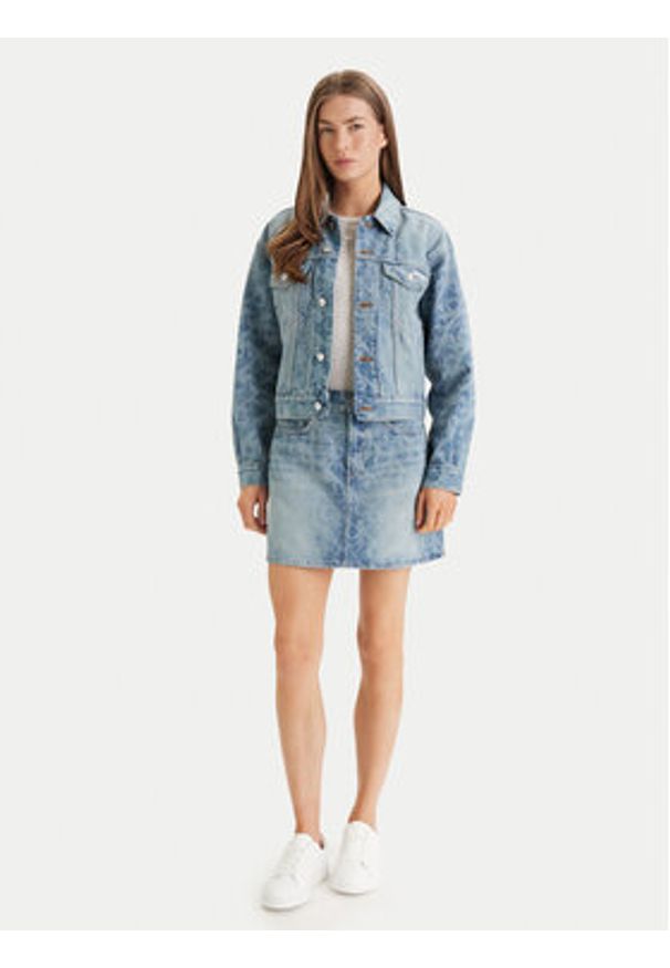 Calvin Klein Jeans Spódnica jeansowa 90S Mini LV147F679G Niebieski Regular Fit. Kolor: niebieski. Materiał: bawełna