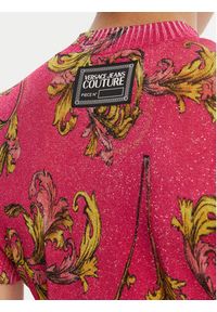 Versace Jeans Couture Sweter 78HAFM07 Różowy Slim Fit. Kolor: różowy. Materiał: wiskoza #4