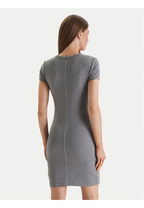 Calvin Klein Jeans Sukienka codzienna LV047B266G Szary Slim Fit. Okazja: na co dzień. Kolor: szary. Materiał: bawełna. Typ sukienki: proste. Styl: casual