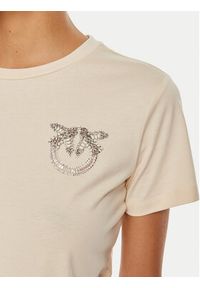 Pinko T-Shirt Nambrone 103320 A24E Écru Relaxed Fit. Materiał: bawełna