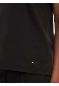 TOMMY HILFIGER - Tommy Hilfiger T-Shirt Gold Button WW0WW45628 Czarny Regular Fit. Kolor: czarny. Materiał: bawełna #4