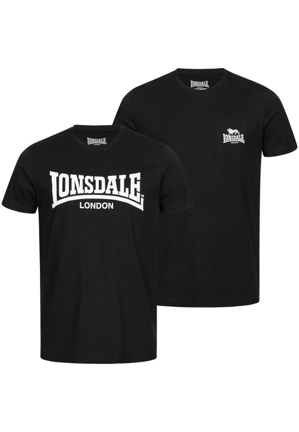 Koszulka Lonsdale Sussex (x2). Kolor: czarny. Wzór: aplikacja, haft