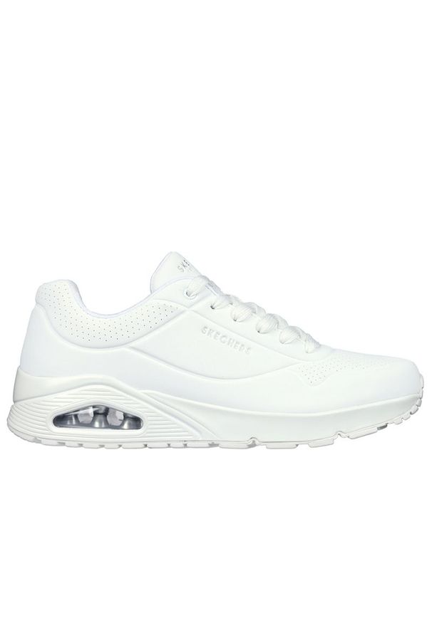 skechers - Buty damskie Skechers Uno Stand on Air 52458W - białe. Zapięcie: sznurówki. Kolor: biały. Materiał: guma, skóra, syntetyk. Szerokość cholewki: normalna. Wzór: gładki. Model: Skechers Sport
