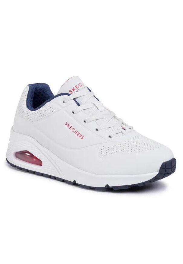 skechers - Buty na co dzień damskie SKECHERS UNO STAND ON AIR eko skóra. Okazja: na co dzień. Kolor: biały, beżowy, wielokolorowy. Materiał: skóra. Szerokość cholewki: normalna. Wzór: gładki. Model: Skechers Sport. Sport: turystyka piesza