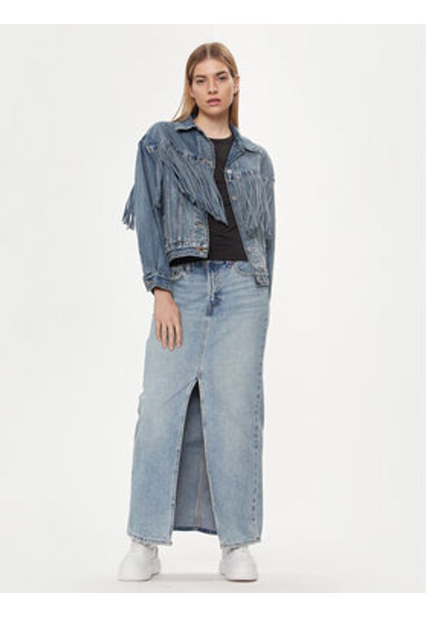 Levi's® Spódnica jeansowa A7512-0000 Niebieski Regular Fit. Kolor: niebieski. Materiał: bawełna