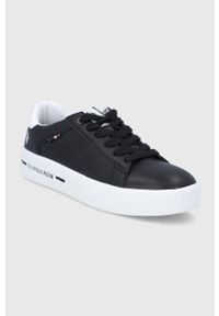 U.S. Polo Assn. Buty kolor czarny. Nosek buta: okrągły. Zapięcie: sznurówki. Kolor: czarny. Materiał: włókno, guma #5