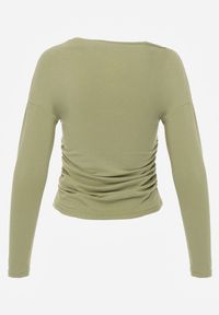 Renee - Zielona Marszczona Bluzka z Wiskozą i Bawełną Trihal. Okazja: na co dzień. Kolor: zielony. Materiał: wiskoza, bawełna. Styl: casual #4