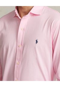 Ralph Lauren - RALPH LAUREN - Bawełniana różowa koszula z logo. Typ kołnierza: polo. Kolor: różowy, wielokolorowy, fioletowy. Materiał: bawełna. Długość rękawa: długi rękaw. Długość: długie. Wzór: haft. Styl: klasyczny #2