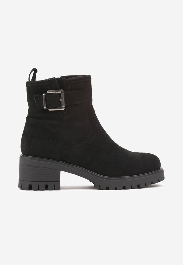 Renee - Czarne Botki w Klasycznym Stylu z Minimalistycznym Paskiem Ardiama. Okazja: na co dzień. Zapięcie: pasek. Kolor: czarny. Materiał: jeans. Styl: klasyczny