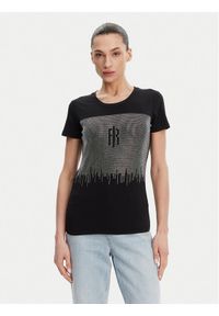 Fracomina T-Shirt FP25ST3002J449N4 Czarny Regular Fit. Kolor: czarny. Materiał: bawełna