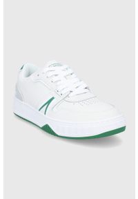 Lacoste Buty skórzane L001 0321 1 kolor biały. Nosek buta: okrągły. Zapięcie: sznurówki. Kolor: biały. Materiał: skóra #2
