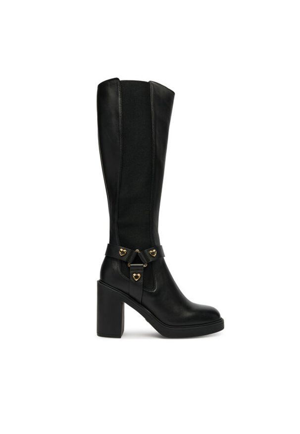Love Moschino - LOVE MOSCHINO Kozaki JA2608AG0NIA0000 Czarny. Kolor: czarny. Materiał: skóra