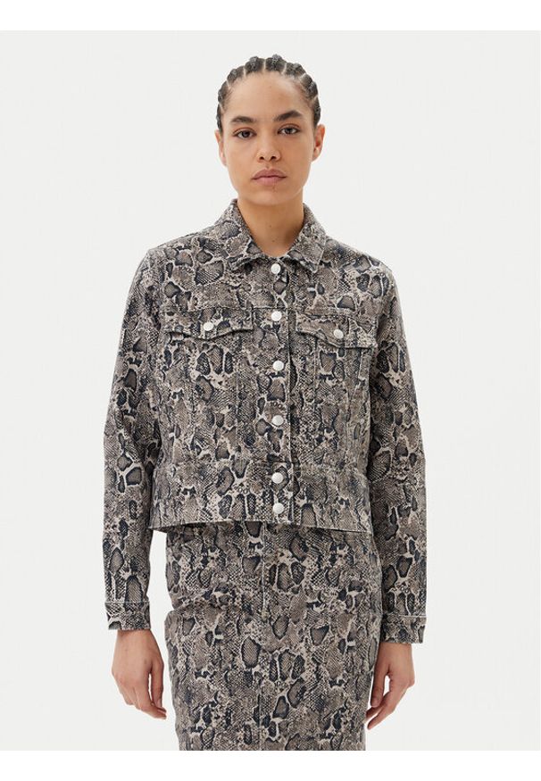 JOOP! Kurtka jeansowa 10019074 30044956 Brązowy Regular Fit. Kolor: brązowy. Materiał: bawełna