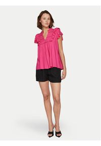 Vila Bluzka Visia 14097358 Różowy Regular Fit. Kolor: różowy. Materiał: wiskoza #8