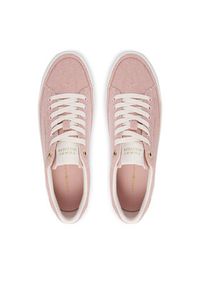TOMMY HILFIGER - Tommy Hilfiger Sneakersy Washed Canvas Platform Trainers FW0FW09172 Różowy. Kolor: różowy. Materiał: materiał. Obcas: na platformie #4