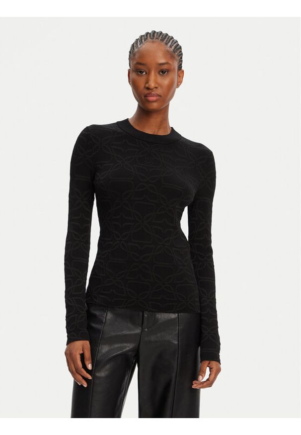 Hugo - HUGO Sweter Satero 50542604 Czarny Slim Fit. Kolor: czarny. Materiał: wiskoza