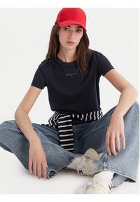 Tommy Jeans T-Shirt Linear DW0DW21964 Granatowy Regular Fit. Kolor: niebieski. Materiał: bawełna #4