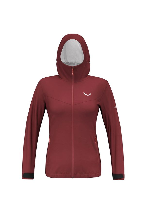 Kurtka przeciwdeszczowa damska Salewa Puez Aqua 4 PTX 2.5L Jacket. Kolor: czerwony. Sport: turystyka piesza