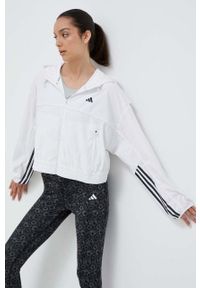 adidas Performance kurtka treningowa Hyperglam kolor biały przejściowa oversize. Kolor: biały. Materiał: materiał #1