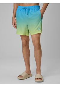 4f - 4F Spodenki plażowe boardshorty męskie - niebieskie L. Kolor: niebieski. Materiał: skóra, materiał, tkanina #2
