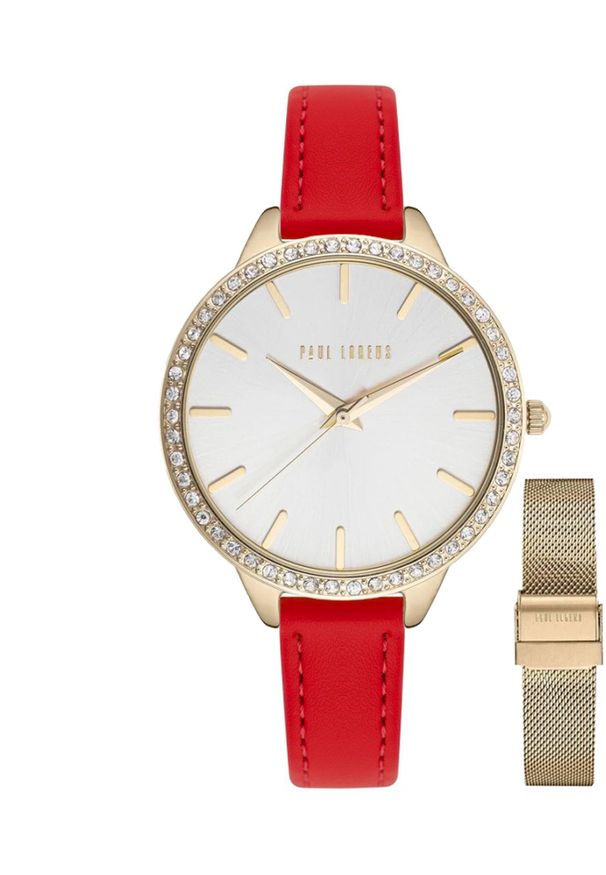 Zegarek damski Paul Lorens LARA 11312B2-3D1 skórzany pasek + siatka mesh. Materiał: skóra, mesh